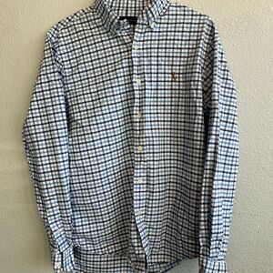 Ralph Lauren Blue and White Plaid Shirt